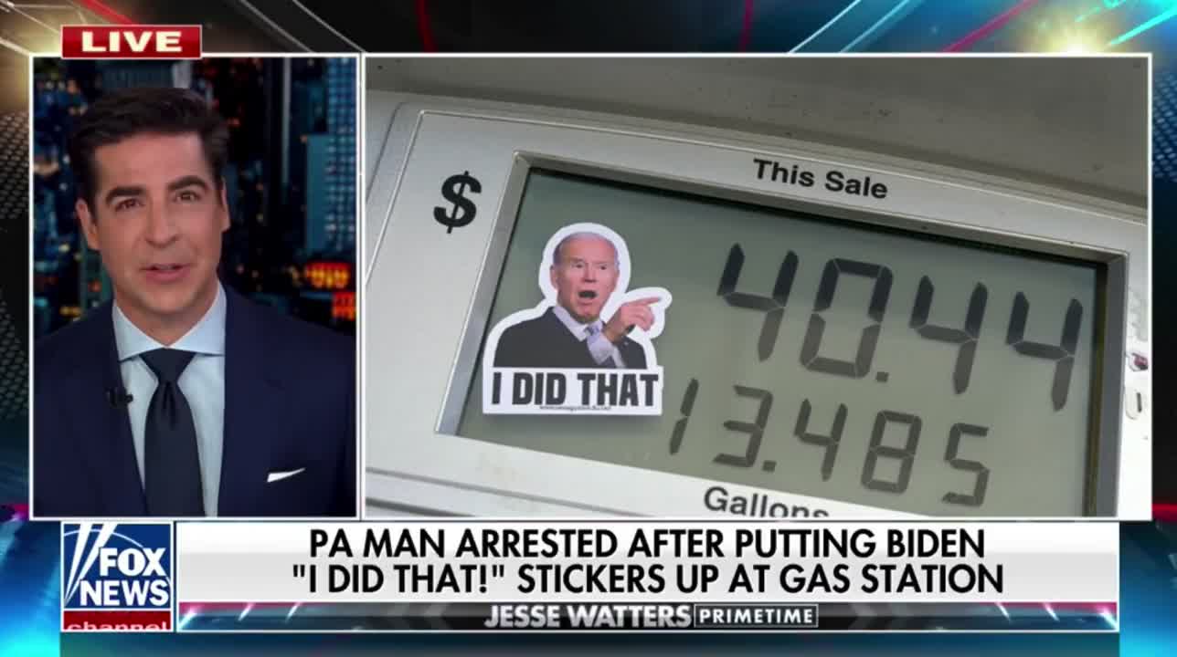 Pennsylvania man arrested for sticking a Biden sticker on a petrol pump | NEWS-19