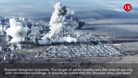 The Russians shared the airbomb attack on residential buildings in Uhledar