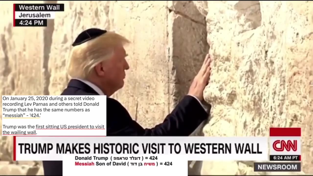 Dette besøg i Israel er meget forbløffende, da Trump rørte Grædemuren præcis klokken 4:24PM.