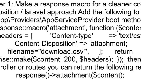 Laravel Force the download of a string without having to create a file