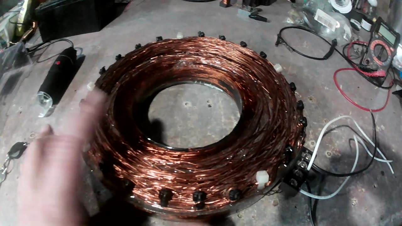 Electromagnetic Vortex Coil Producing Possible EVO's in Epoxy