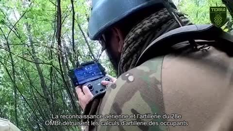 La reconnaissance aérienne et l'artillerie du 28e OMBr détruisent les calculs d'artillerie des occu