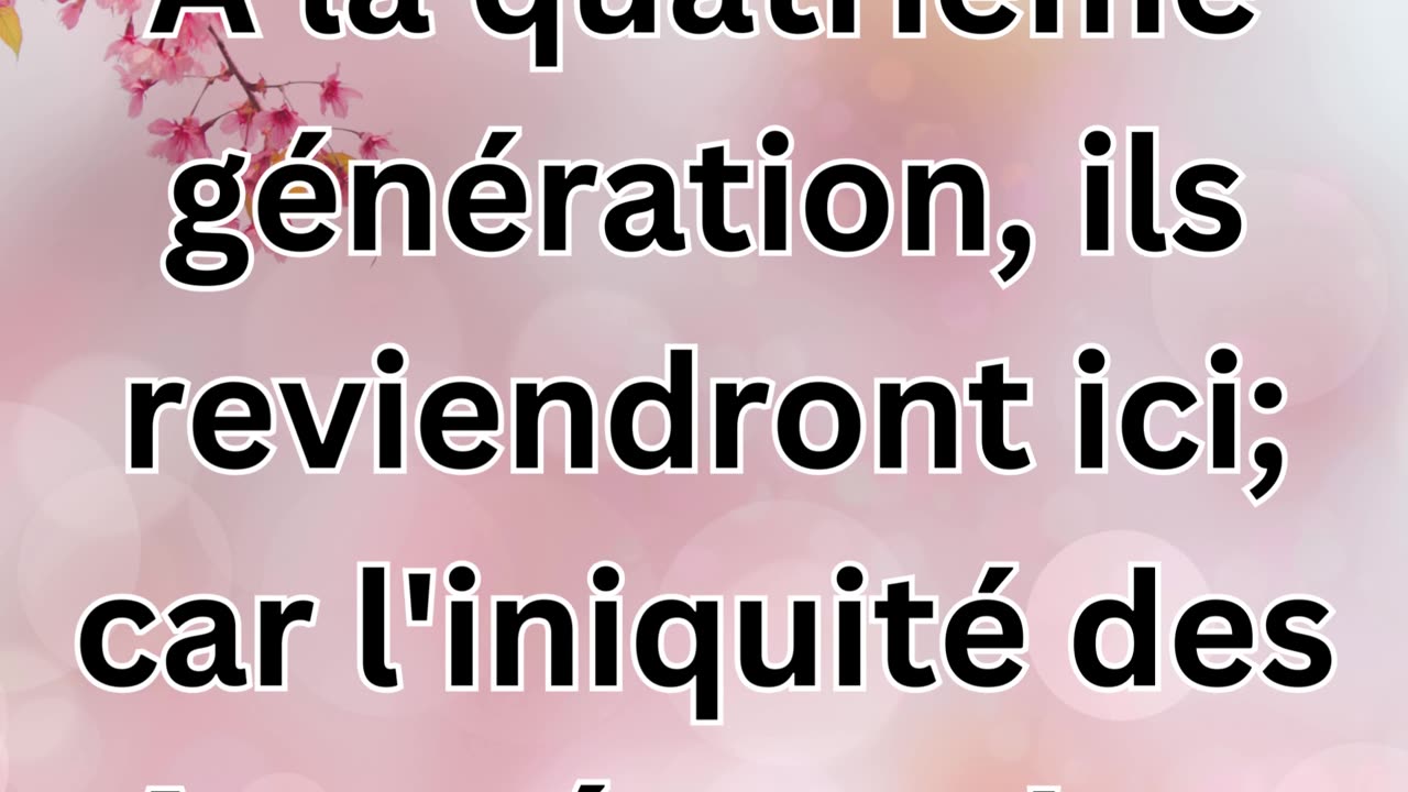 "La Promesse de Descendance et le Jugement des Nations"-Genèse 15:16.