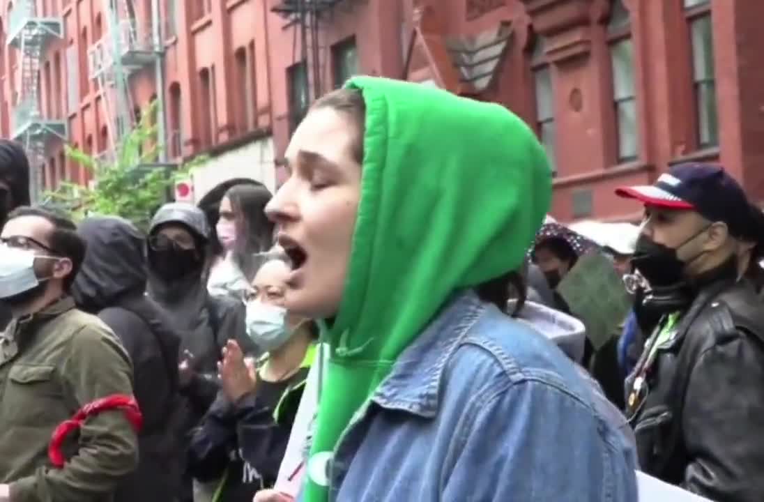 Abortion activists/protesters outside Catholic Church