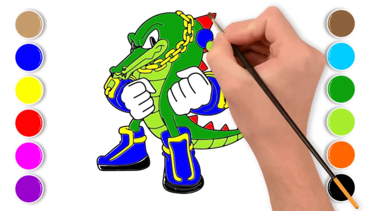 How to Draw Sonic the Hedgehog Vector the Crocodile | Really Easy Drawing Tutorial