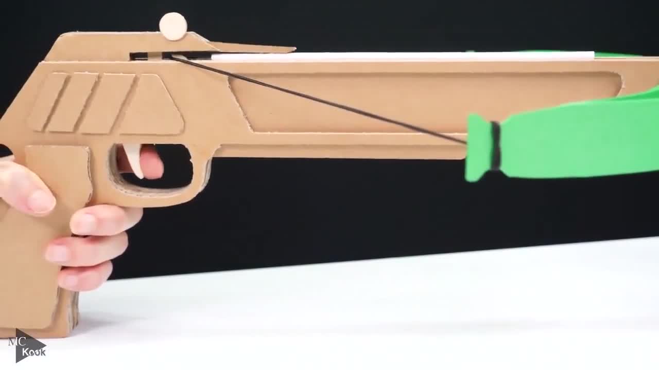 26 Amazing CARDBOARD GUN Overview _ Pull to Eject DIY Cardboard Gun TOY Cardboard Firing life hack