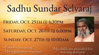 Saturday, October 26, 2024 Sadhu Sundar Selvaraj at Shekinah Worship Center