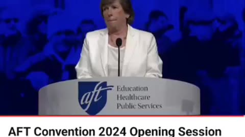 This raging screeching SheBitch is in charge of one of the largest teachers unions in America.