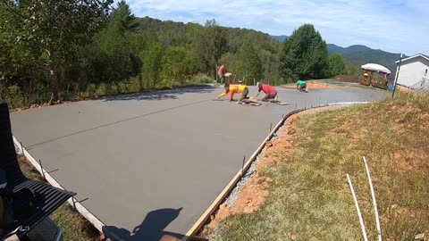 Pouring the concrete