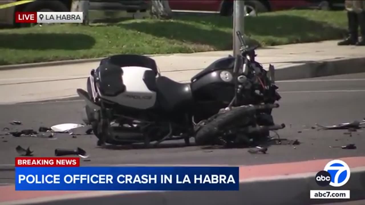 La Habra police officer hospitalized after violent motorcycle crash