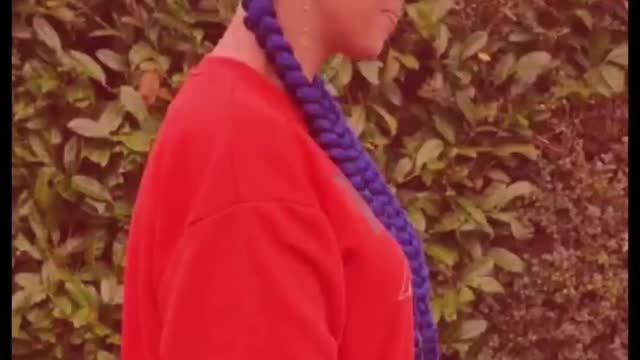 Feed-in Dutch braids in blue