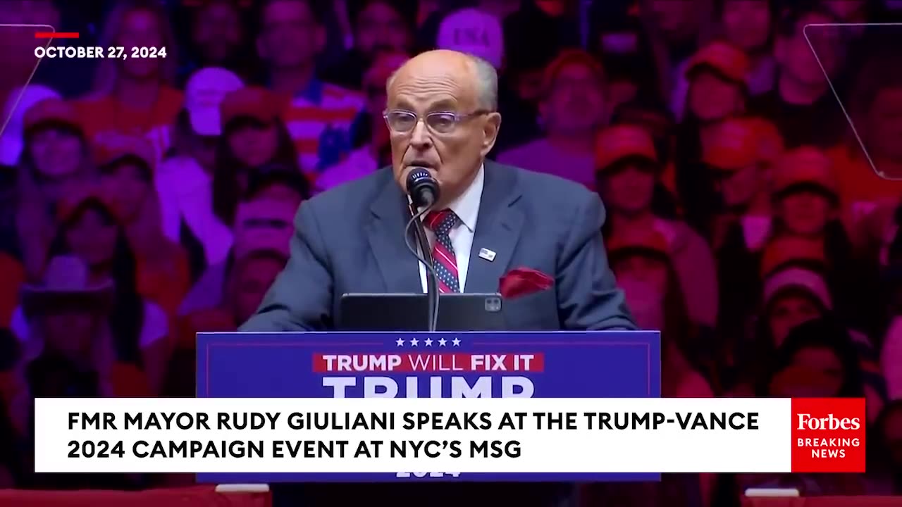 FULL REMARKS- Rudy Giuliani Speaks At Former President Trump's Madison Squar eGarden Rally In NYC