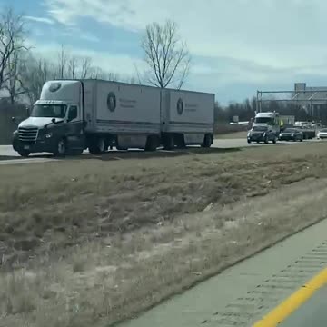 15 Miles Of Us Truckers Convoy Through Ohio