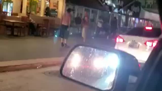 Scary drunken street fight Condado, Puerto Rico