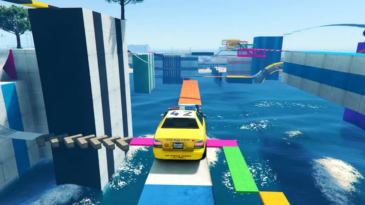 GTA 5 POLICE CAR PARKOUR RACE Part 9