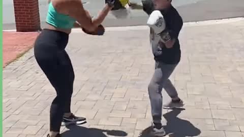 Her hand speed is absolutely unreal 🥊