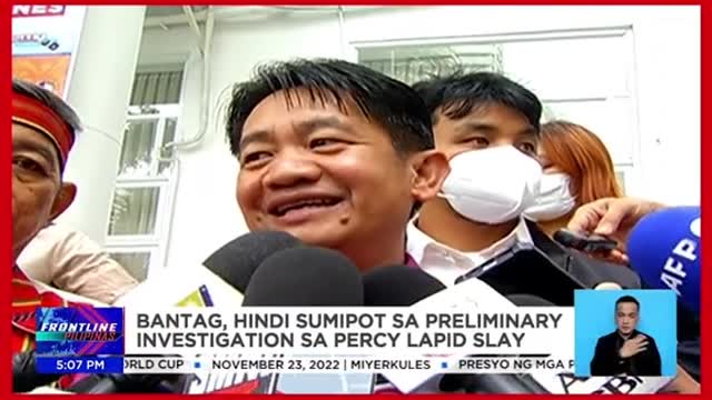 Bantag, hindi sumipot sapreliminary investigation sa Percy Lapid case