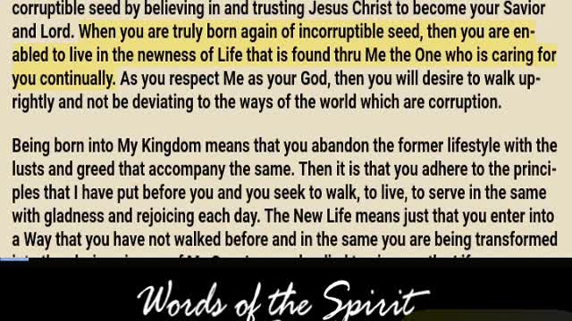 Words of the Spirit. May 18 2022
