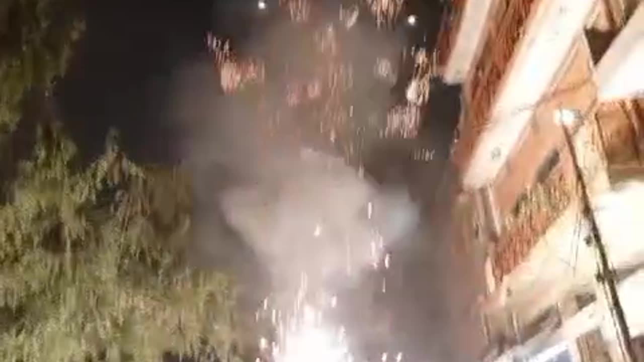 Fireworks on wedding