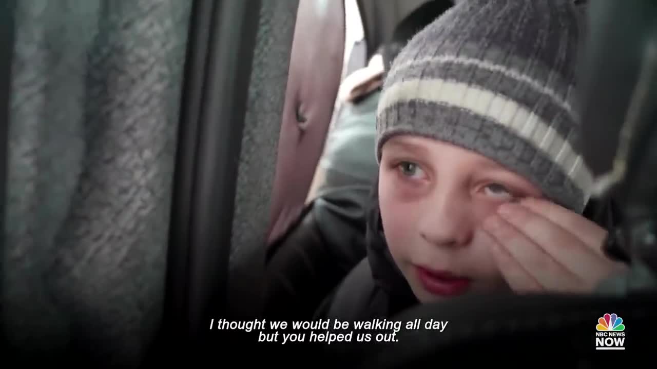 WATCH_ Ukrainian Child Describes Leaving Father Behind As He Flees Country