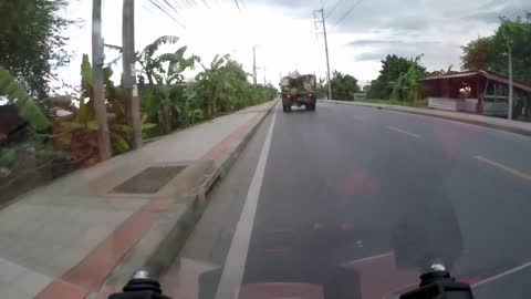 Mattress Almost Wrecks Motorcyclist