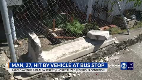 Man hit by vehicle while sitting at bus stop in Palolo