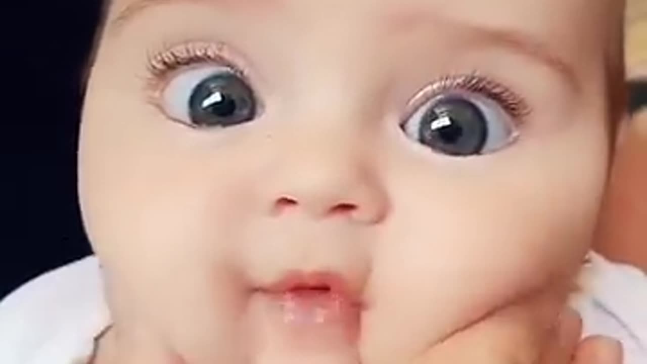 Cute baby touch