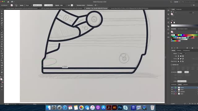 Illustrator drawing - teach you how to draw a Ferrari F1 racing helmet 5