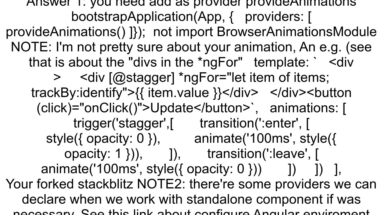 How to use animations in an angular standalone component