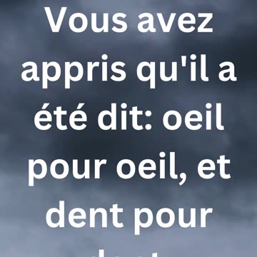 "Turning the Other Cheek: Embracing Non-Retaliation" Matthieu 5:38-39.