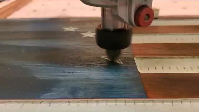 CNC carvings stars in the union of one of the flags that I make.