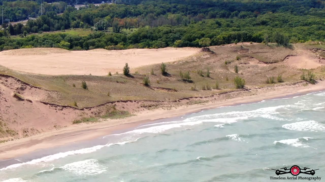 Mt. Blady Stunning Aerial Views With Big Waves Rolling In Off Lake Michigan