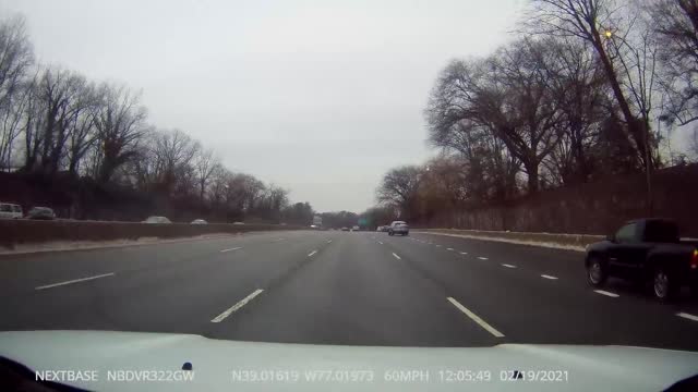 Snow Flies off Car Roof and Shatters Windshield