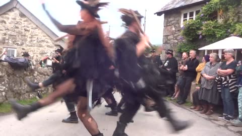 Beltane Border Morris - Ravaged Oak - Rugglestone Inn, Widecombe - 27 Jul 23