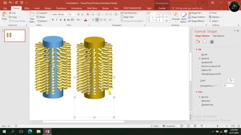 How to draw Fibers growing on Nanorods using Microsoft PowerPoint