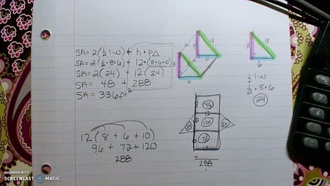 Gr 6 - Ch 10 - Lesson 4 - Surface Area of Triangular Prisms - BONUS VIDEO