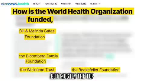 Bill Gates controls the WHO. He gives the WHO 88% of their donations.