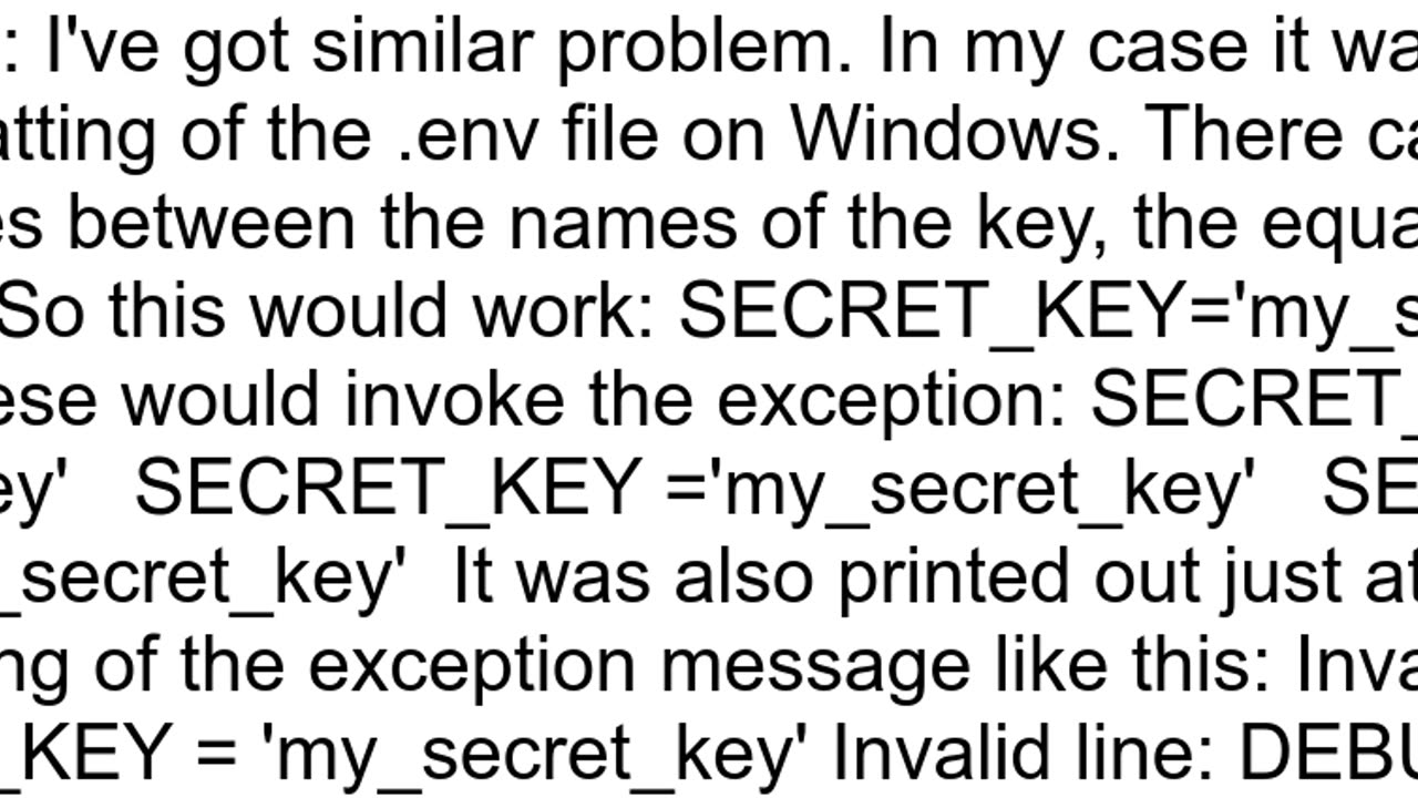 ImproperlyConfigured SECRET_KEY error using djangoenviron