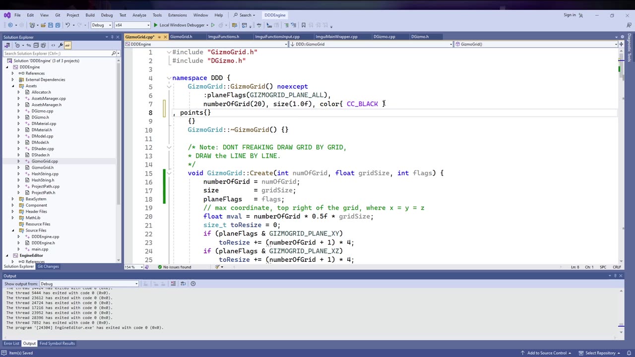 C++ Game Engine|0025|Gizmo Grid