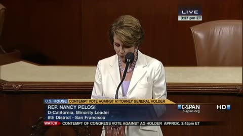 Pelosi in 2012: I Will Boycott Holder Contempt Vote