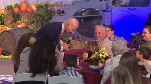 Joe Biden asks a little girl if she’s 17. Another girl replies: “No, she’s six”