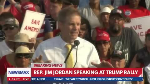 Crowd chants "Lock her up" after Jordan mentions Pelosi