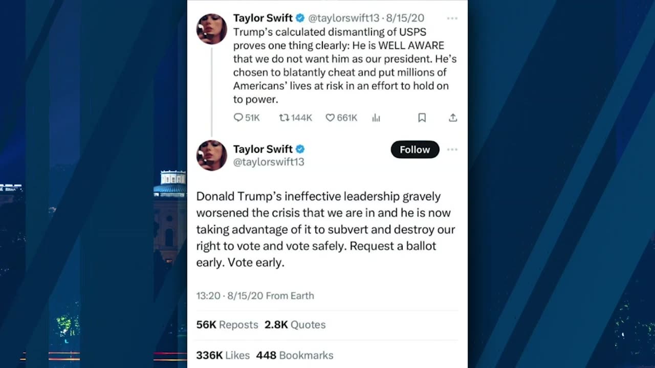 Do you remember when Taylor Swift said that Trump would shut down the post office?