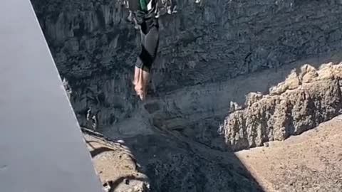 Oh my God her courage and daring can you do that if you're afraid of heights don't go in