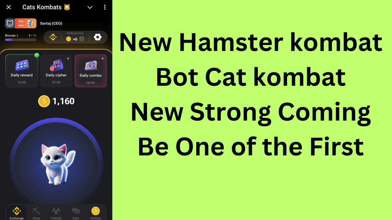 New Hamster kombat Bot Cat kombat New Strong Coming Be One of the First