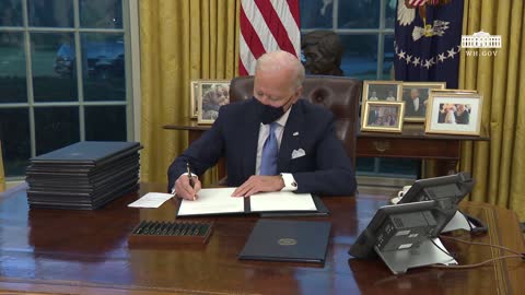 The White House Jan 20, 2021 -- President Biden Signs Executive Orders