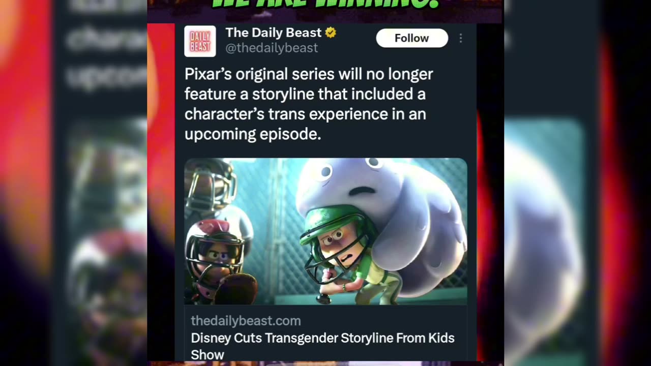 Rare W for Woke Demonic Ass Pixar (Disney). Leave The Kids Alone!