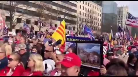 Trump people singing the National Anthem DC