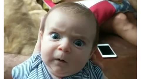 Funny baby talking