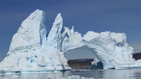 iceberg crashing in Diskobay, Greenland